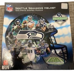 NFL Seattle Seahawks Helmet 500 Piece  Shaped Puzzle: Football,  Christmas Gift